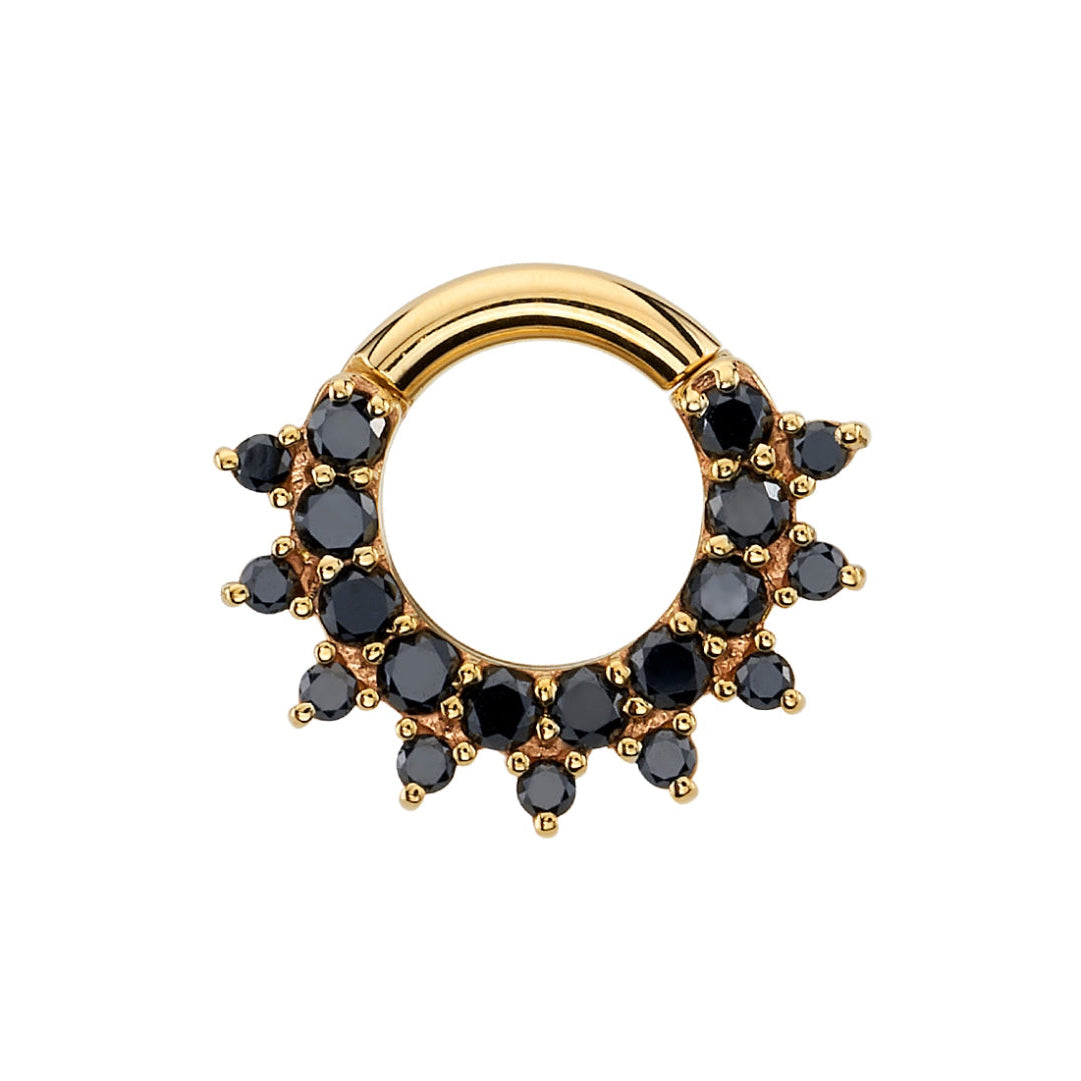 Front view of BVLA Gem Kolo Clicker in 14k white gold with BVLA gemstone