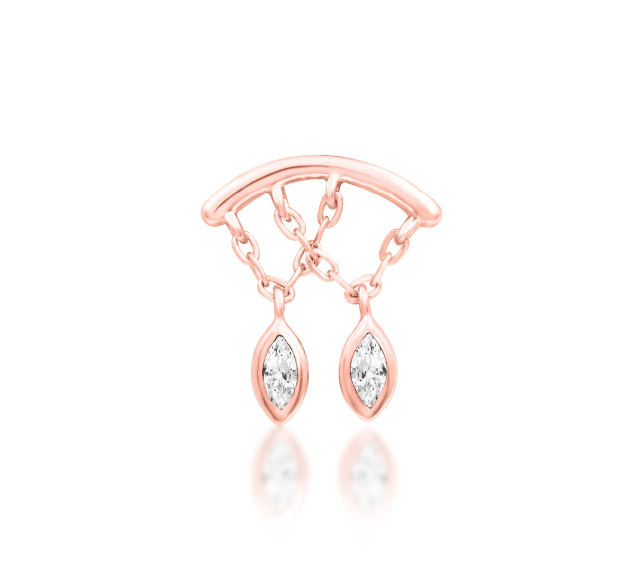 Junipurr Jewellery Delphine Gold Chain Threadless Attachment Helix Earrings
