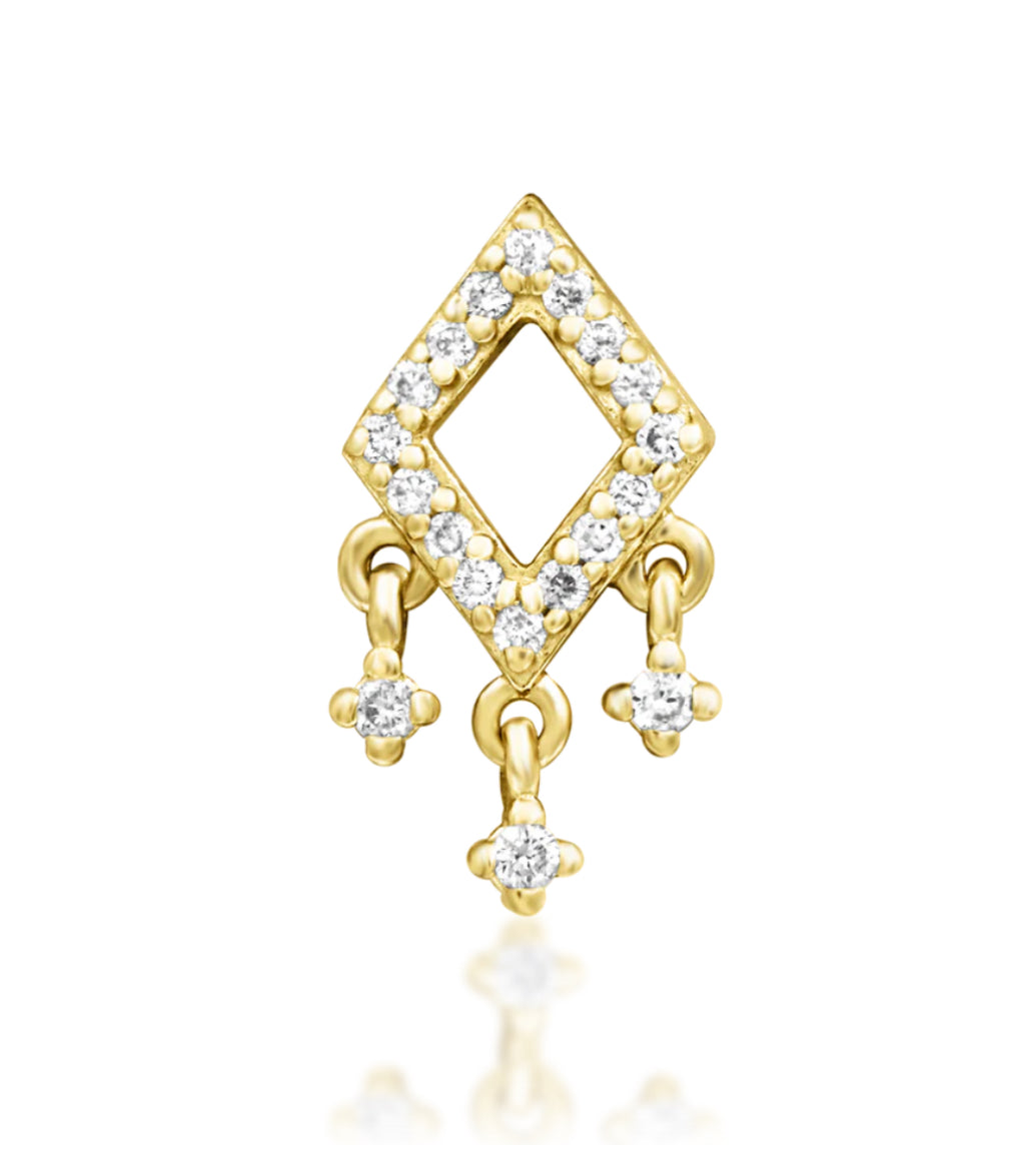 Junipurr Jewellery Miri 14kt Gold Diamond April Birthstone Threadless Attachment Helix Earring