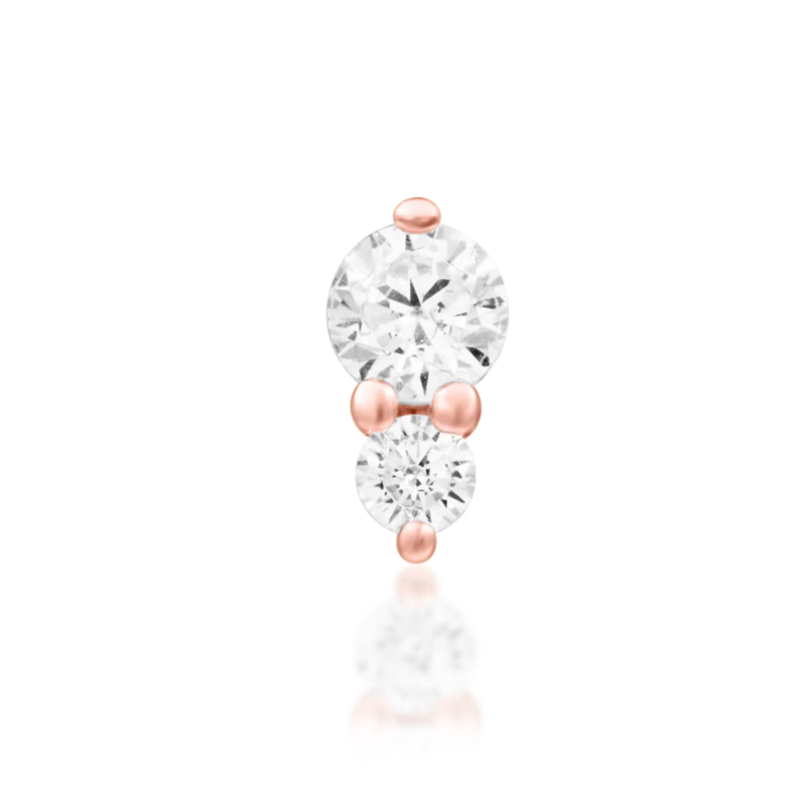 Junipurr Jewellery Aman 14kt Gold CZ Threadless Attachment Lobe Earring