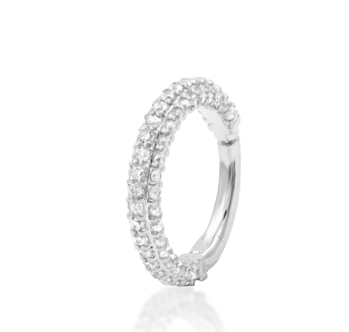 Junipurr Jewellery Demi 14kt Gold CZ Huggie Hinge Ring