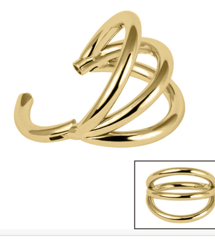 Titanium Triple Band Hinged Clicker Ring