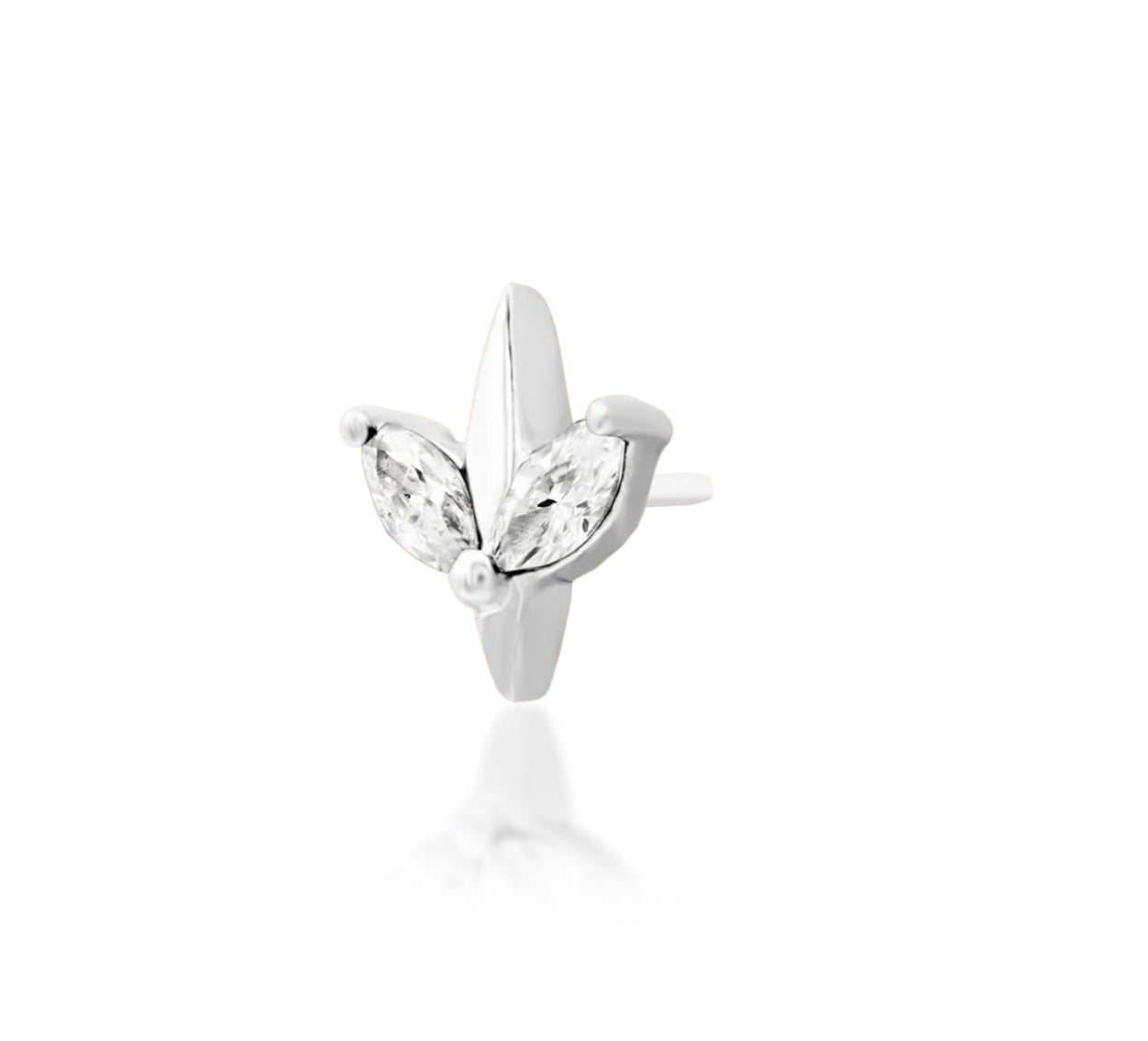 Junipurr Jewellery Lucienne White cz Threadless Attachment Helix Attachment