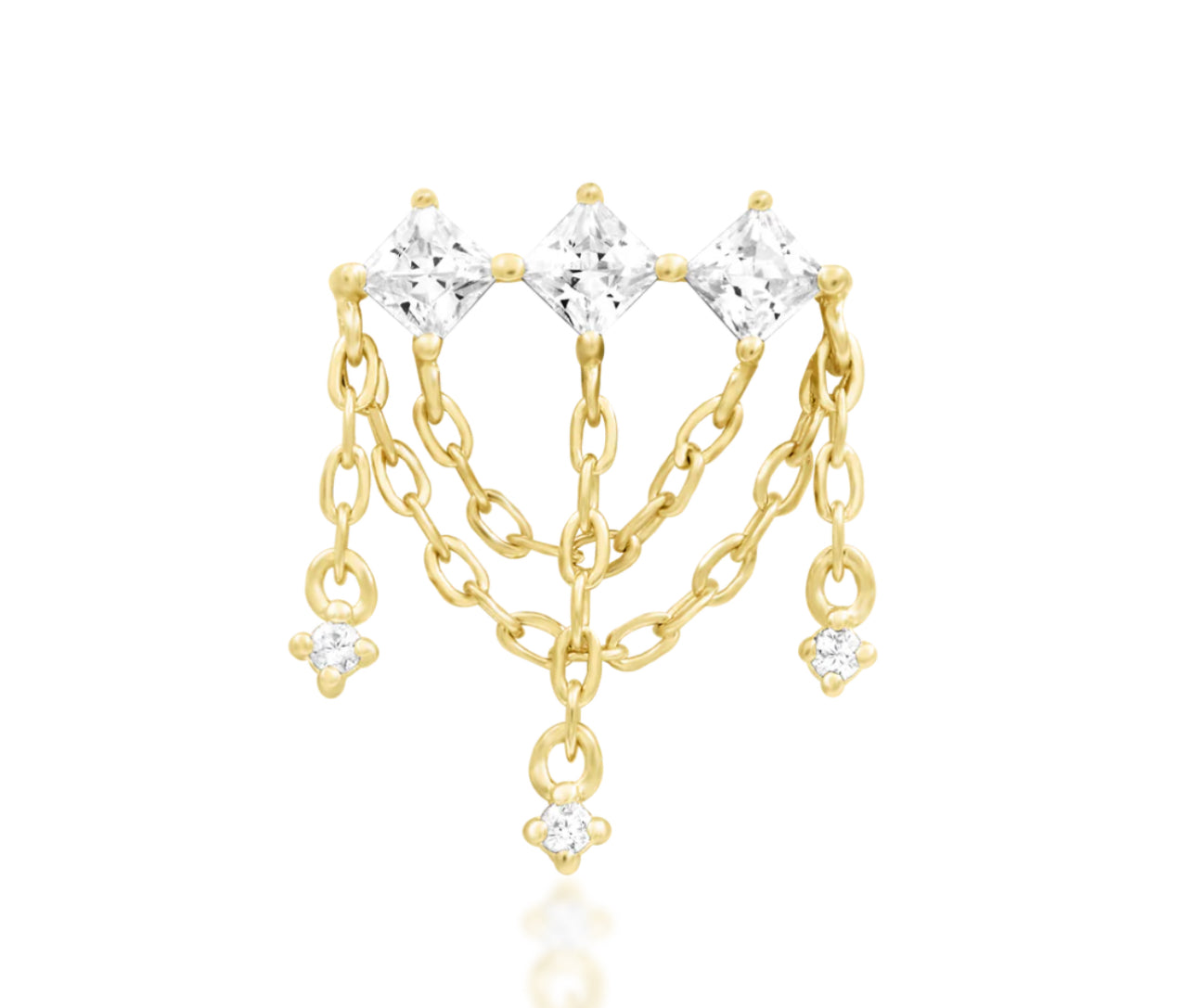 Junipurr Jewellery Amirah Chain Charm 14kt Gold Threadless Attachment Chain Helix Earrings