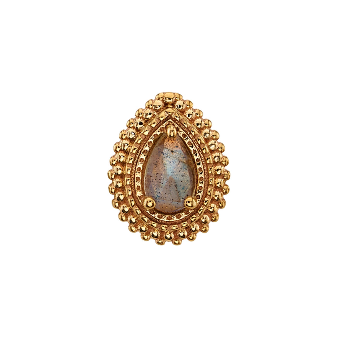 Design Your Own BVLA – Pick Your Setting & Gemstones - Mini Afghan Pear Labradorite 8x6mm Attachment Earring