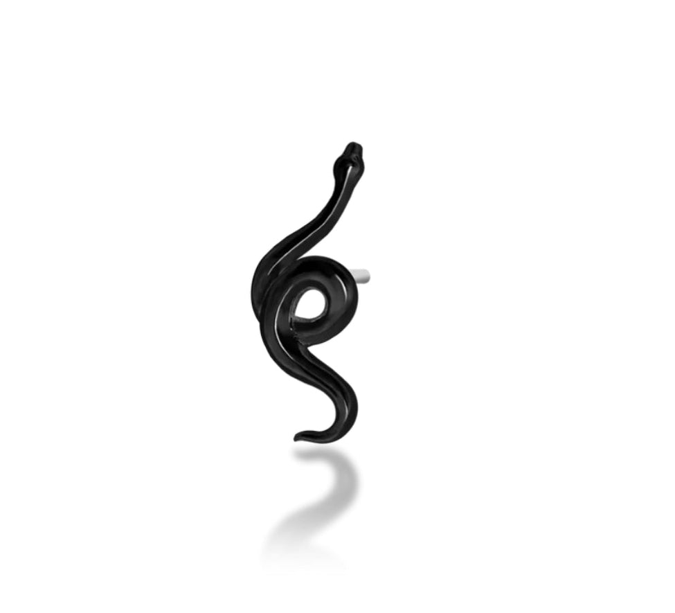 Junipurr Jewellery Snake 14kt Rhodium Black Gold Threadless End | Helix Lobe Conch