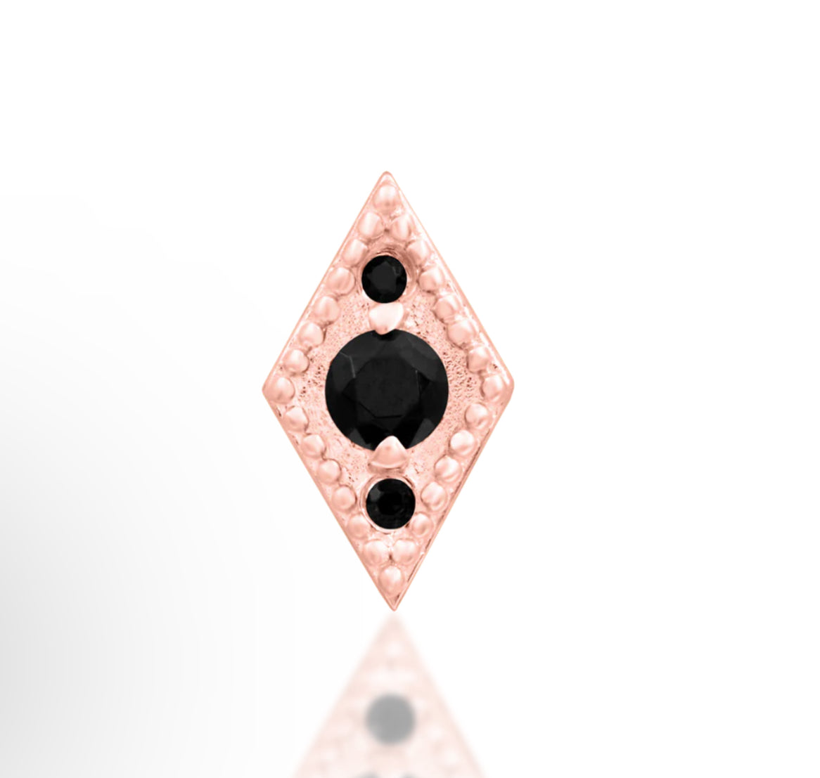 Junipurr Jewellery Isadora - Black CZ 14kt Gold Threadless End Attachment