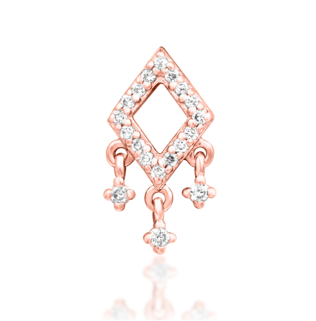 Junipurr Jewellery Miri 14kt Gold Diamond April Birthstone Threadless Attachment Helix Earring