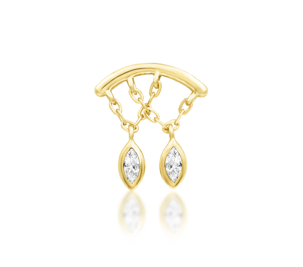 Junipurr Jewellery Delphine Gold Chain Threadless Attachment Helix Earrings