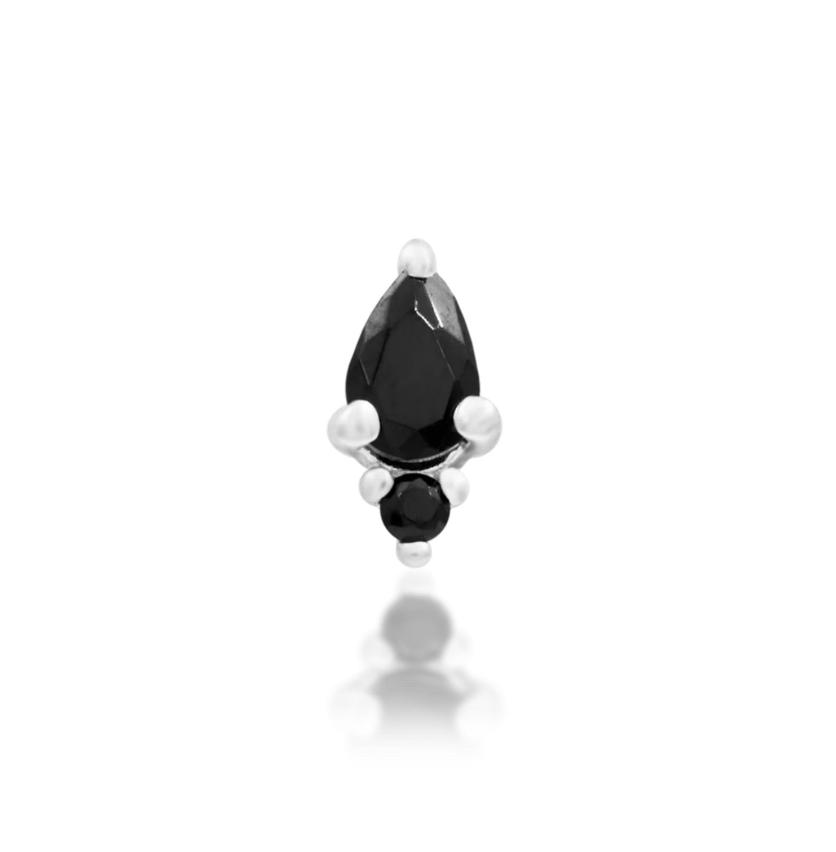 Junipurr Jewellery Karma - Black CZ 14kt Gold Black CZ Threadless Attachment Lobe Earring
