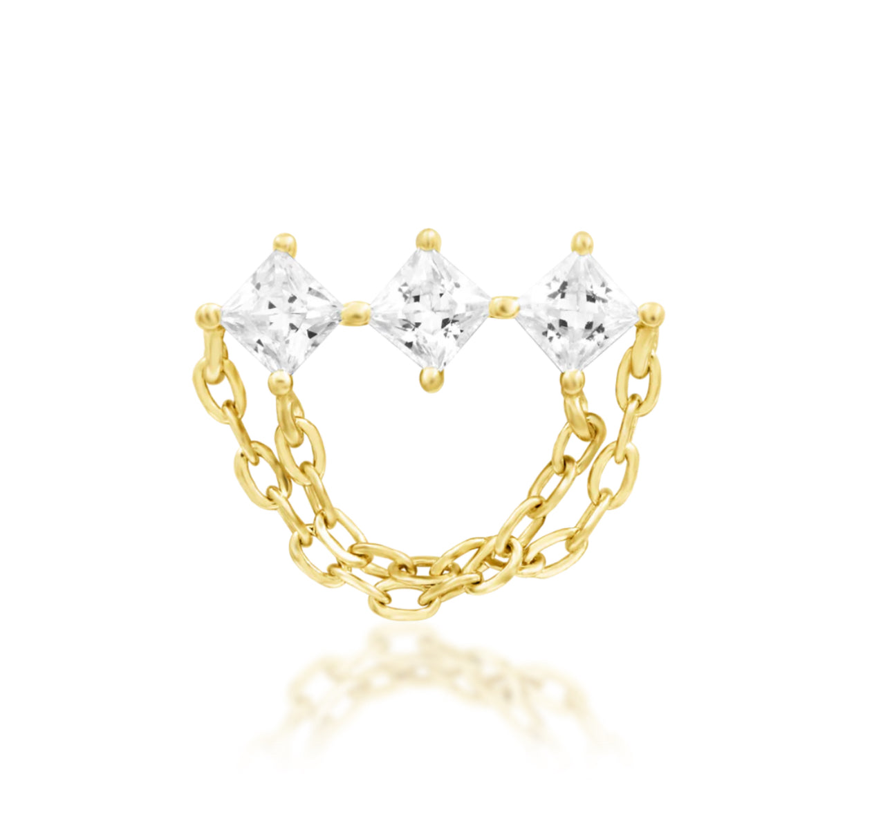 Junipurr Jewellery Azriel 14kt Gold Chain Threadless Attachment Helix Earrings