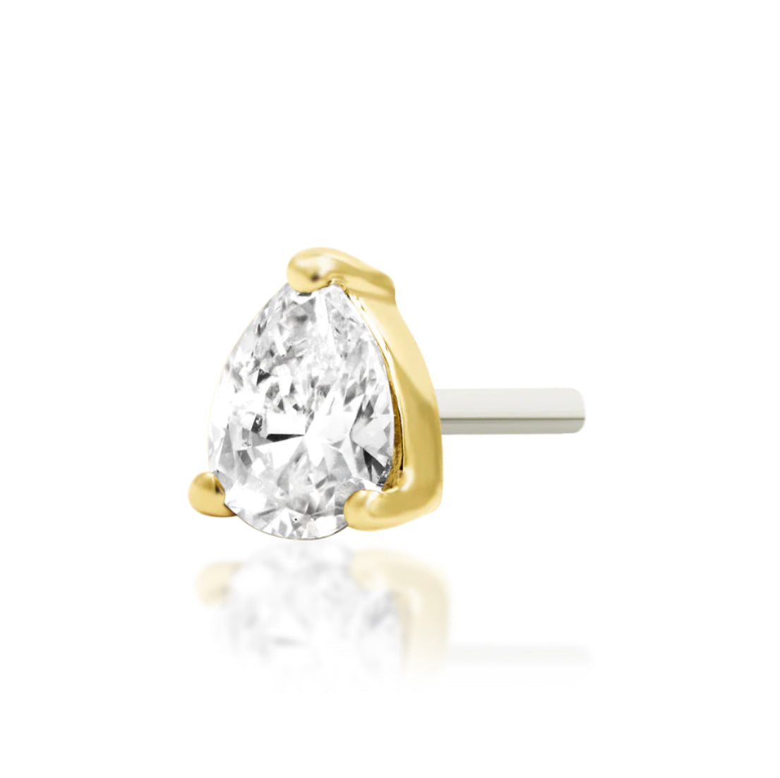 Junipurr Jewellery Diamond Pear Gold Threadless Attachment