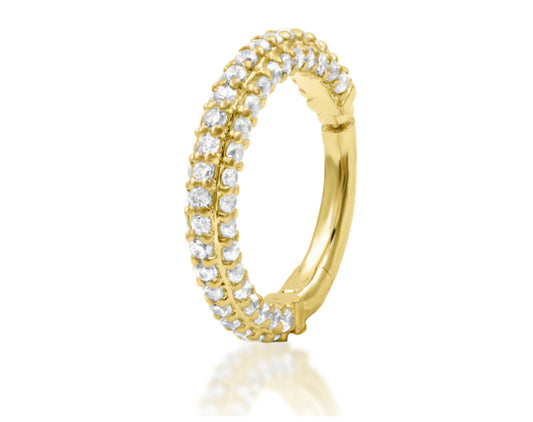Junipurr Jewellery Demi 14kt Gold CZ Huggie Hinge Ring