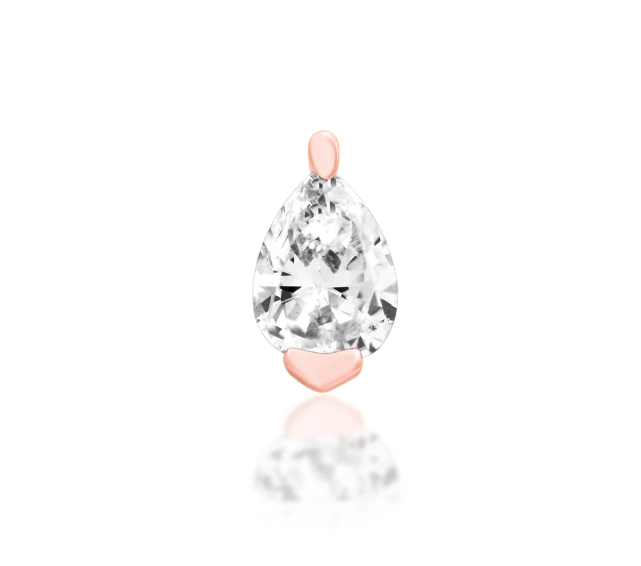 Junipurr Jewelllery White CZ Gold Threadless Attachment Earrings