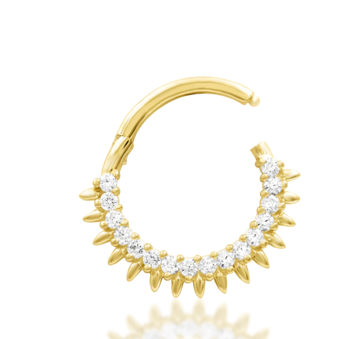 Junipurr Lovina 14k Gold Hinge Segment Ring – Daith & Septum | 16G