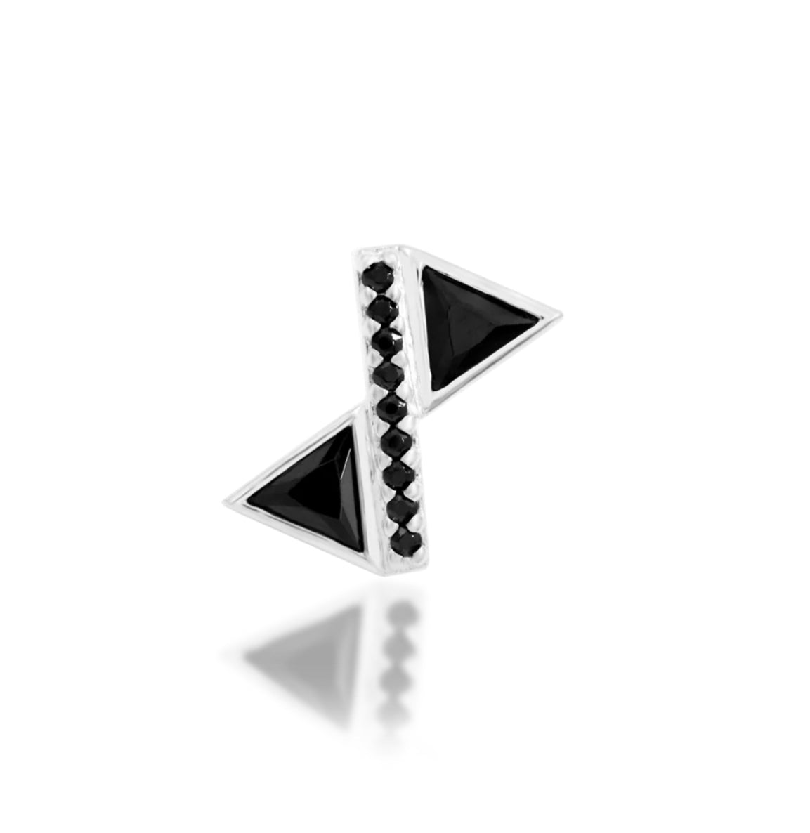 Junipurr Jewellery Bethy - Black CZ 14kt Gold Threadless Attachment Helix Earring