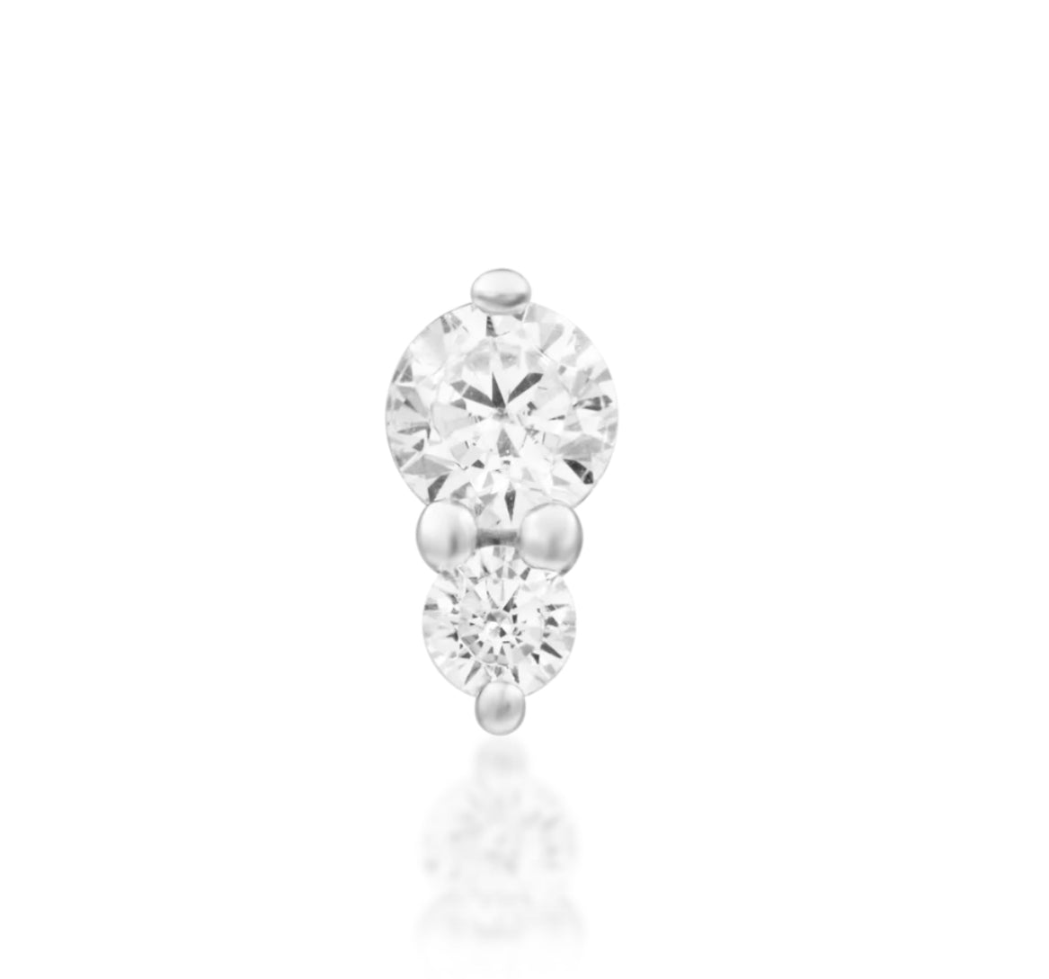 Junipurr Jewellery Aman 14kt Gold CZ Threadless Attachment Lobe Earring