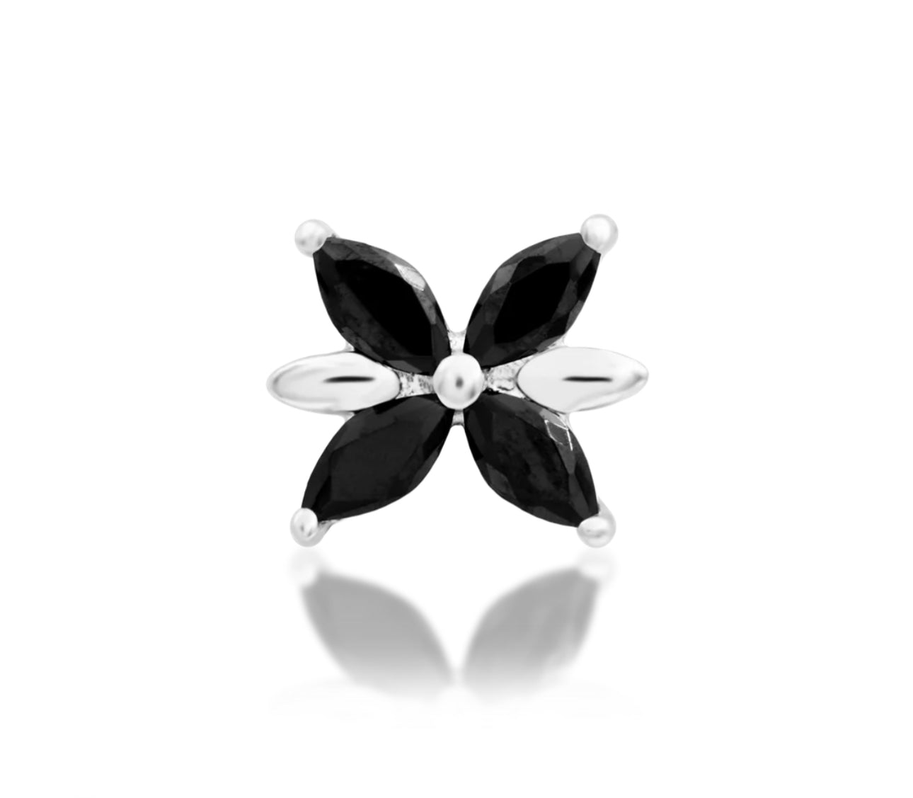 Junipurr Jewellery Lilliana - Black CZ Threadless Attachment Helix Attachment