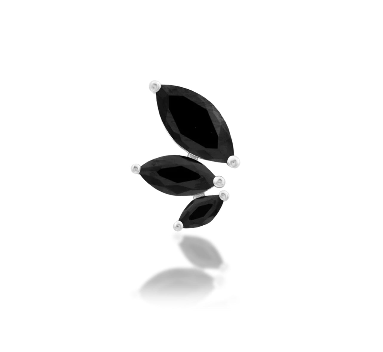 Junipurr Jewellery Malice - Black CZ 14kt Gold Threadless Attachment Conch Earring