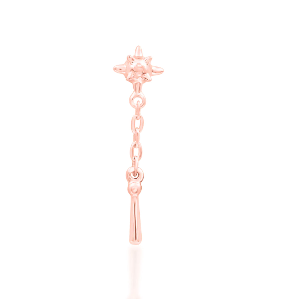 Junipurr Jewellery Flail Gold Helix Lobe Chain Charm Dangle Earring