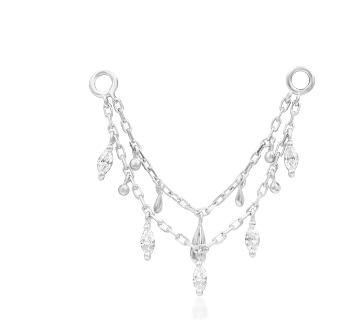 Junipurr Jewellery Marilyn 14kt Gold Tear Drop Chain Helix Earring