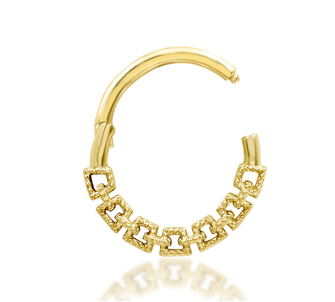 Junipurr Sasha 14k Gold Hinge Segment Ring – Septum & Daith | 16G