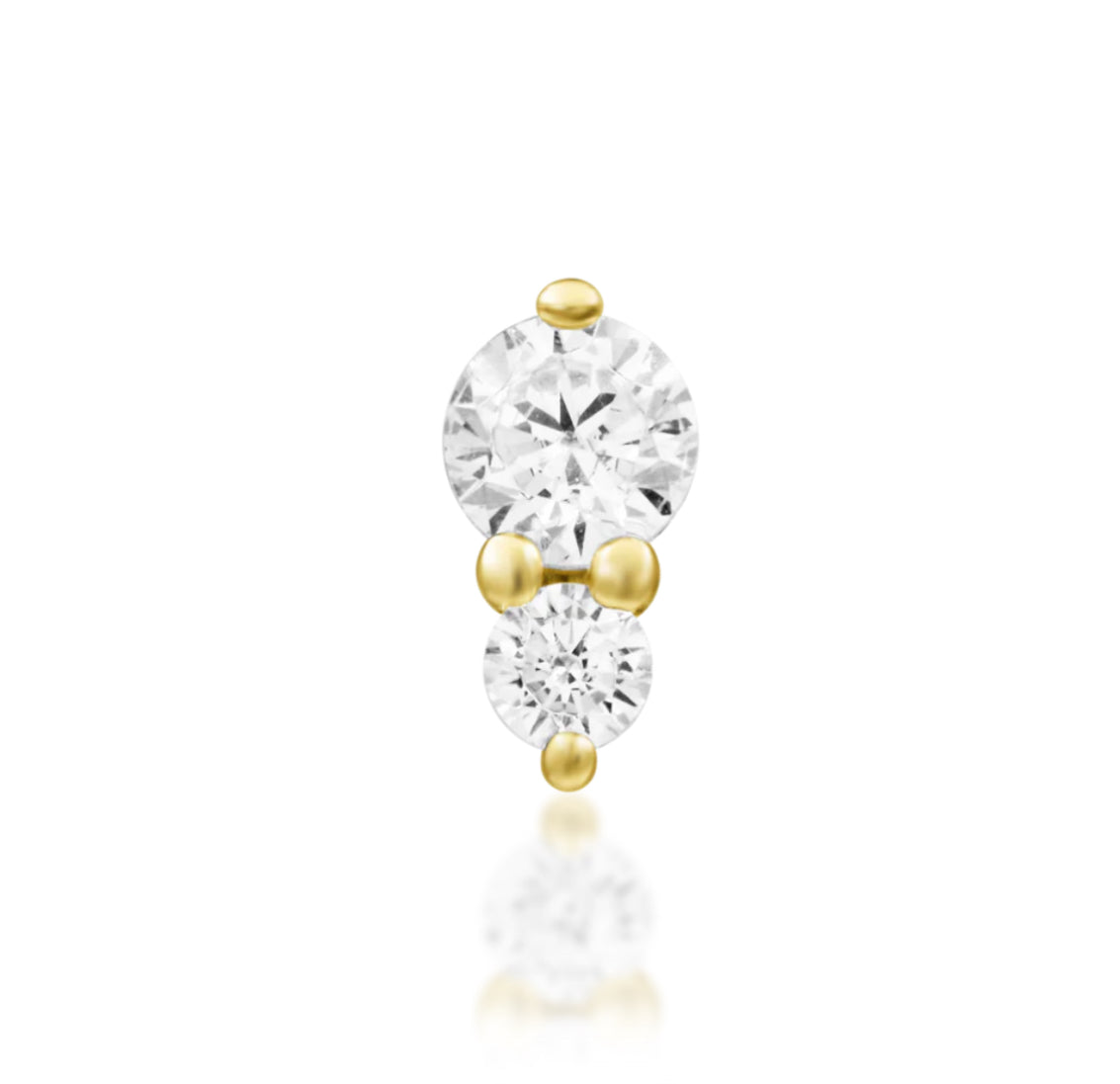 Junipurr Jewellery Aman 14kt Gold CZ Threadless Attachment Lobe Earring