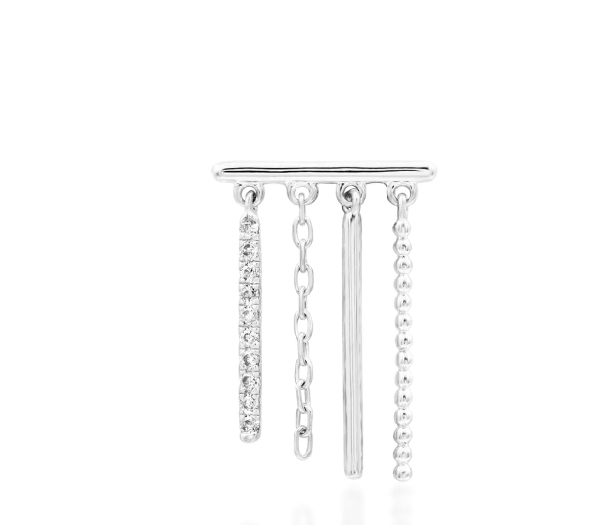 Junipurr Jewellery Chime 14kt Gold CZDangle Chain Hidden Helix