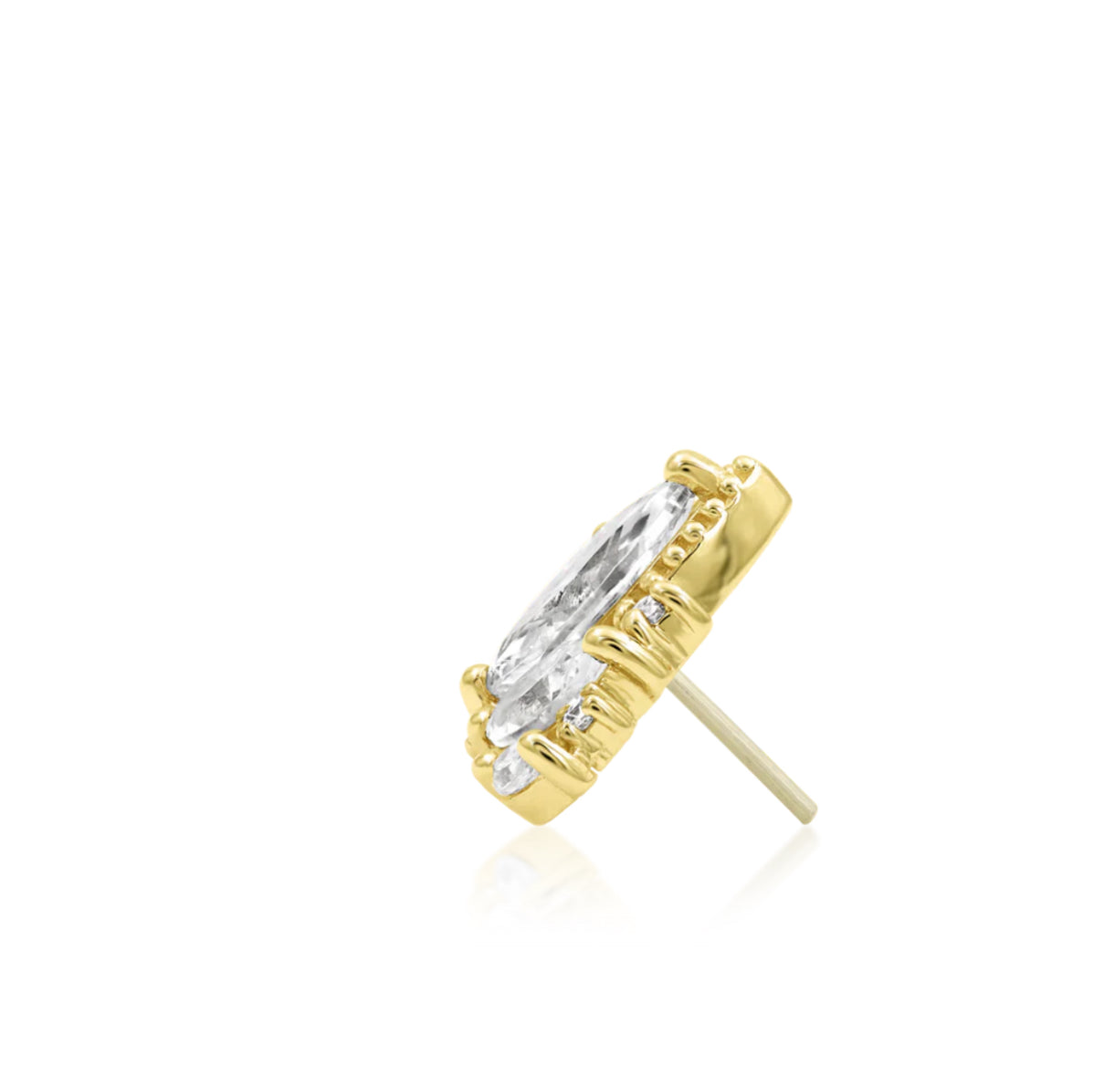 Junipurr – Queen Naveen Threadless End | 14K Gold & CZ