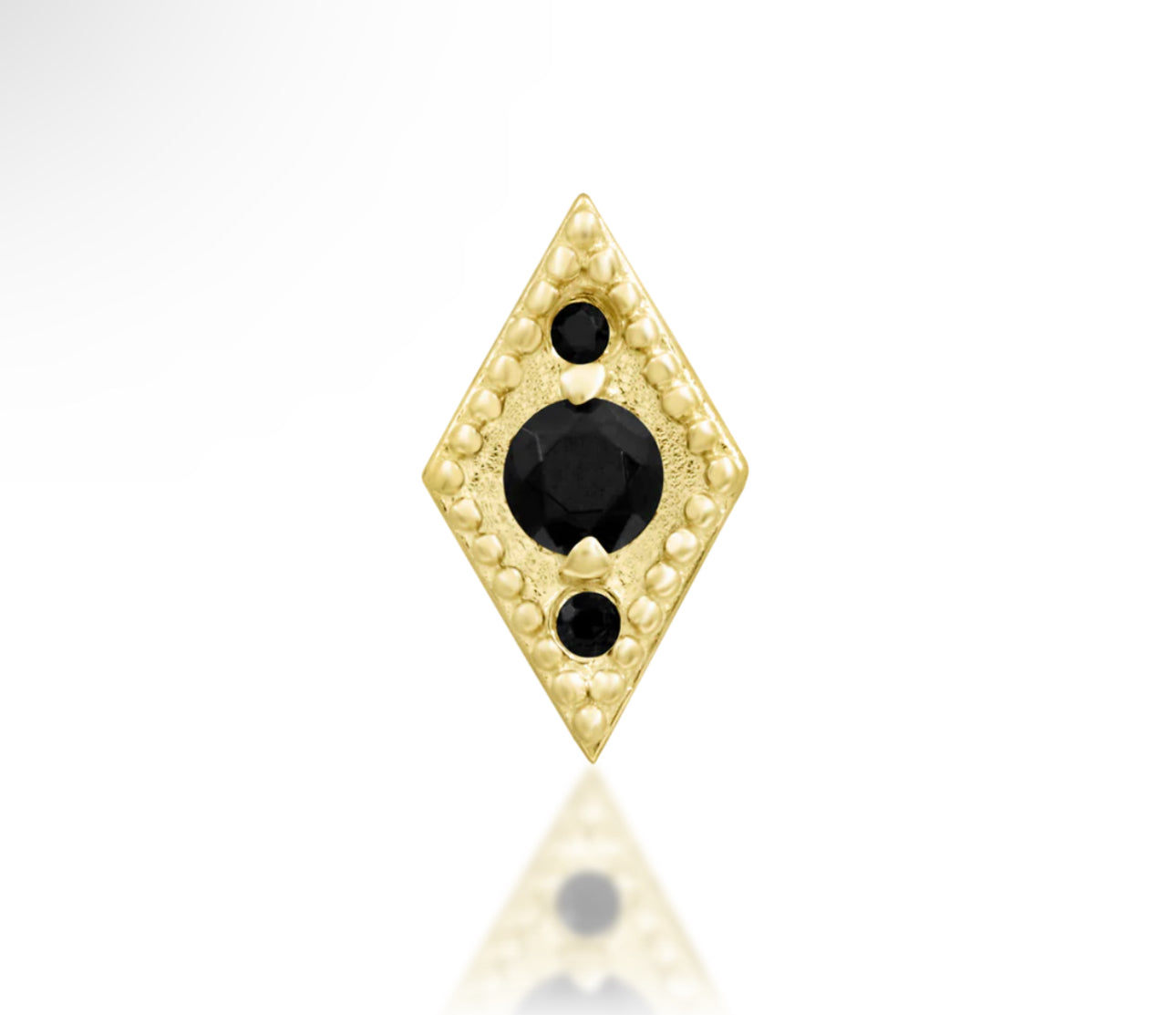 Junipurr Jewellery Isadora - Black CZ 14kt Gold Threadless End Attachment