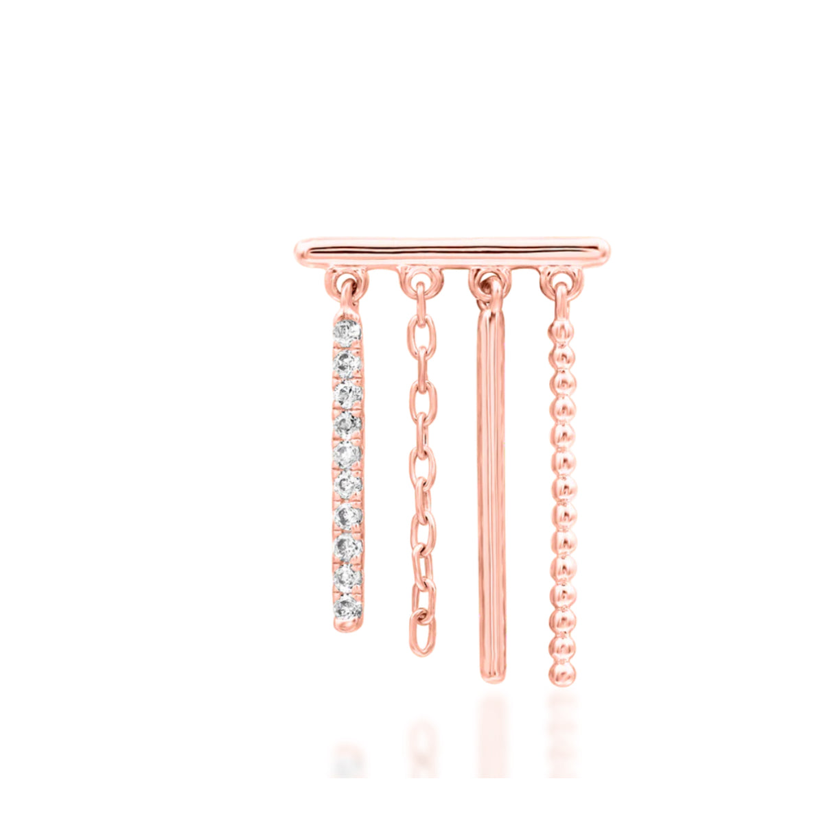 Junipurr Jewellery Chime 14kt Gold CZDangle Chain Hidden Helix