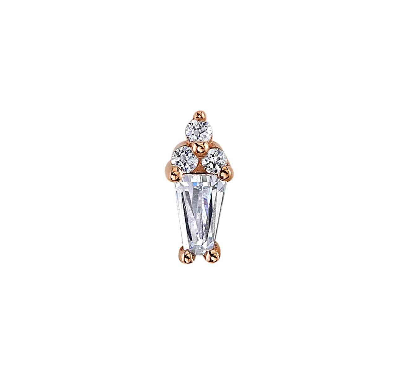 Design Your Own BVLA – Pick Your Setting & Gemstones - Mirran Beaded Diamond Baguette Trinity Helix Tragus Attachment Diamond Earring