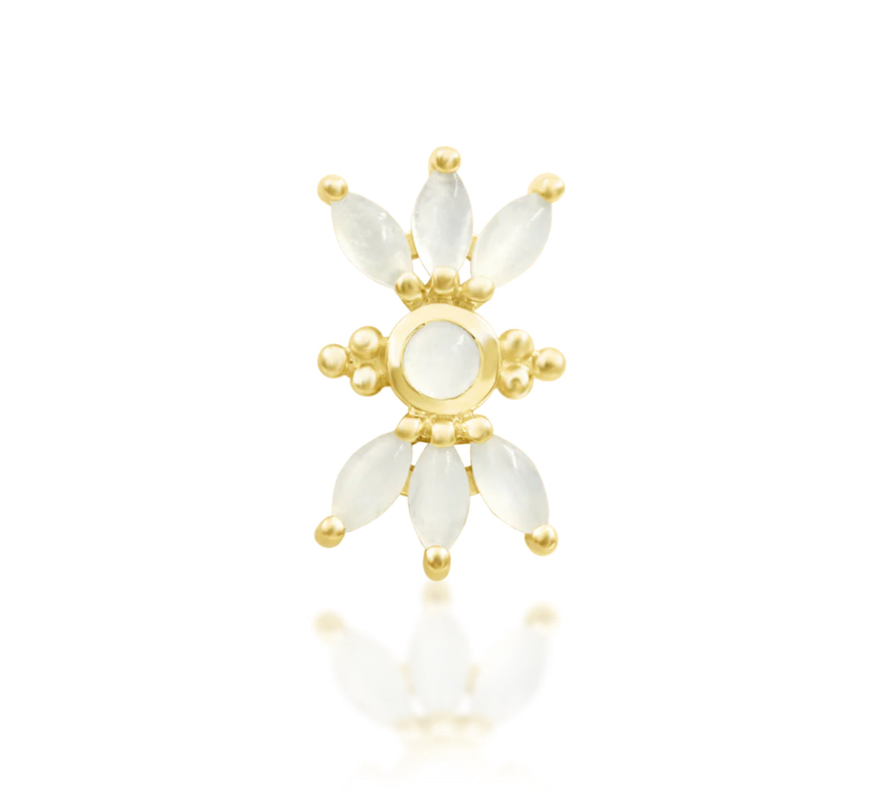 Junipurr Jewellery Bette Threadless Attachment Gold Moonstone Helix Earring