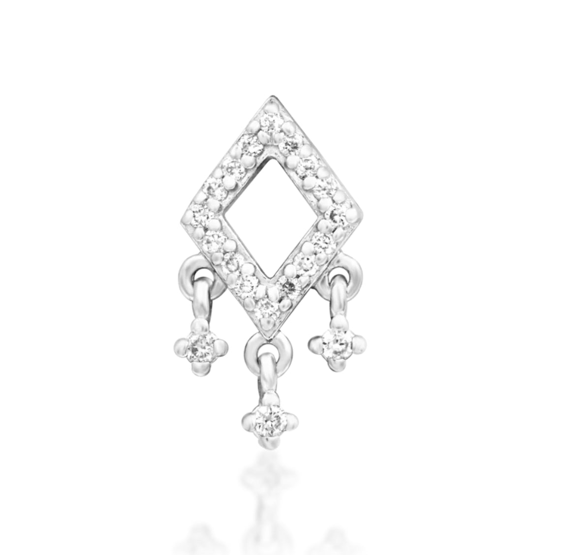 Junipurr Jewellery Miri 14kt Gold Diamond April Birthstone Threadless Attachment Helix Earring