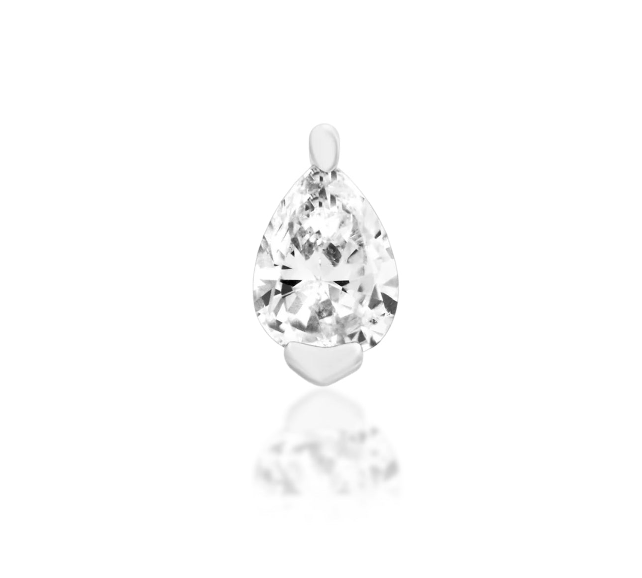Junipurr Jewelllery White CZ Gold Threadless Attachment Earrings