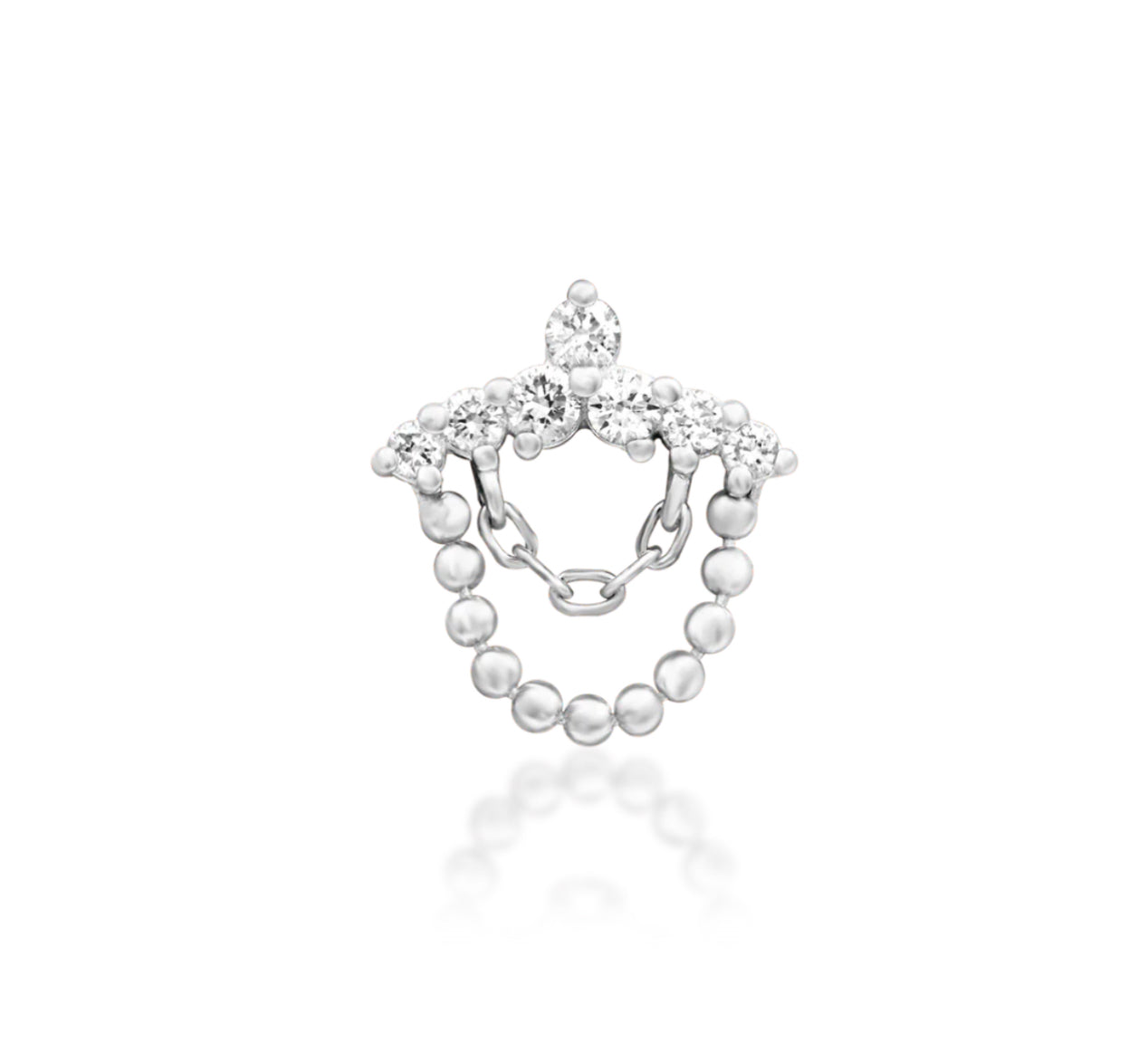 Junipurr Jewellery Ninnette 14kt Gold Diamond Chain Threadless April Birthstone Attachment Helix Earring