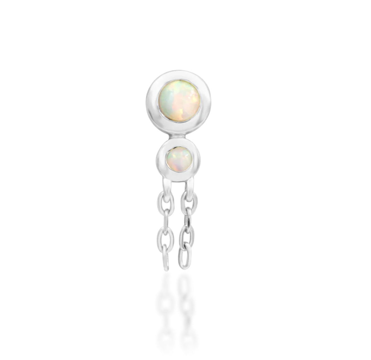 Junipurr Jewellery Anneliese 14kt Gold Opal Dangle Chain Threadless Attachment Helix Earring
