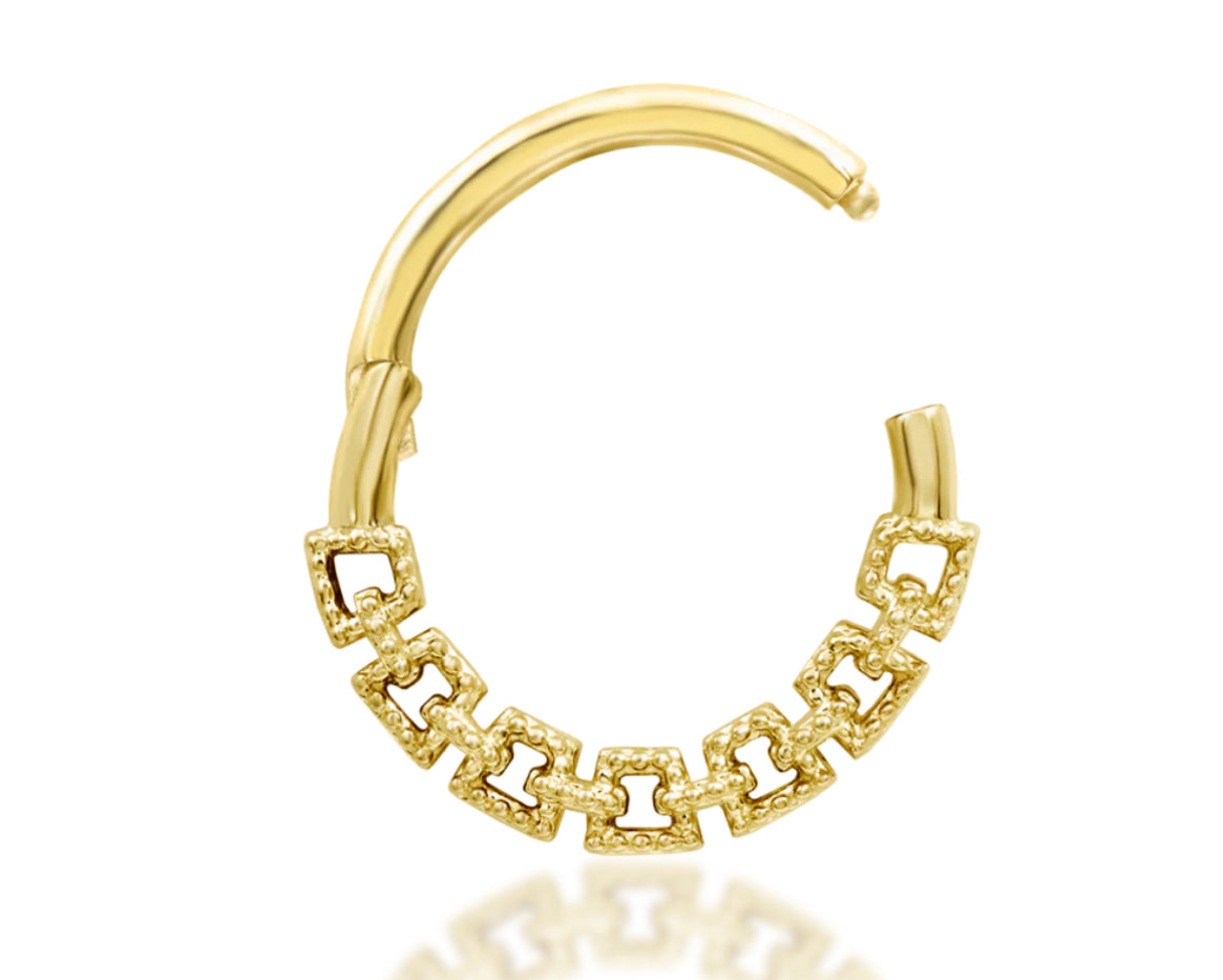 Junipurr Jewellery Sasha 14kt Gold Daith Hinge Ring
