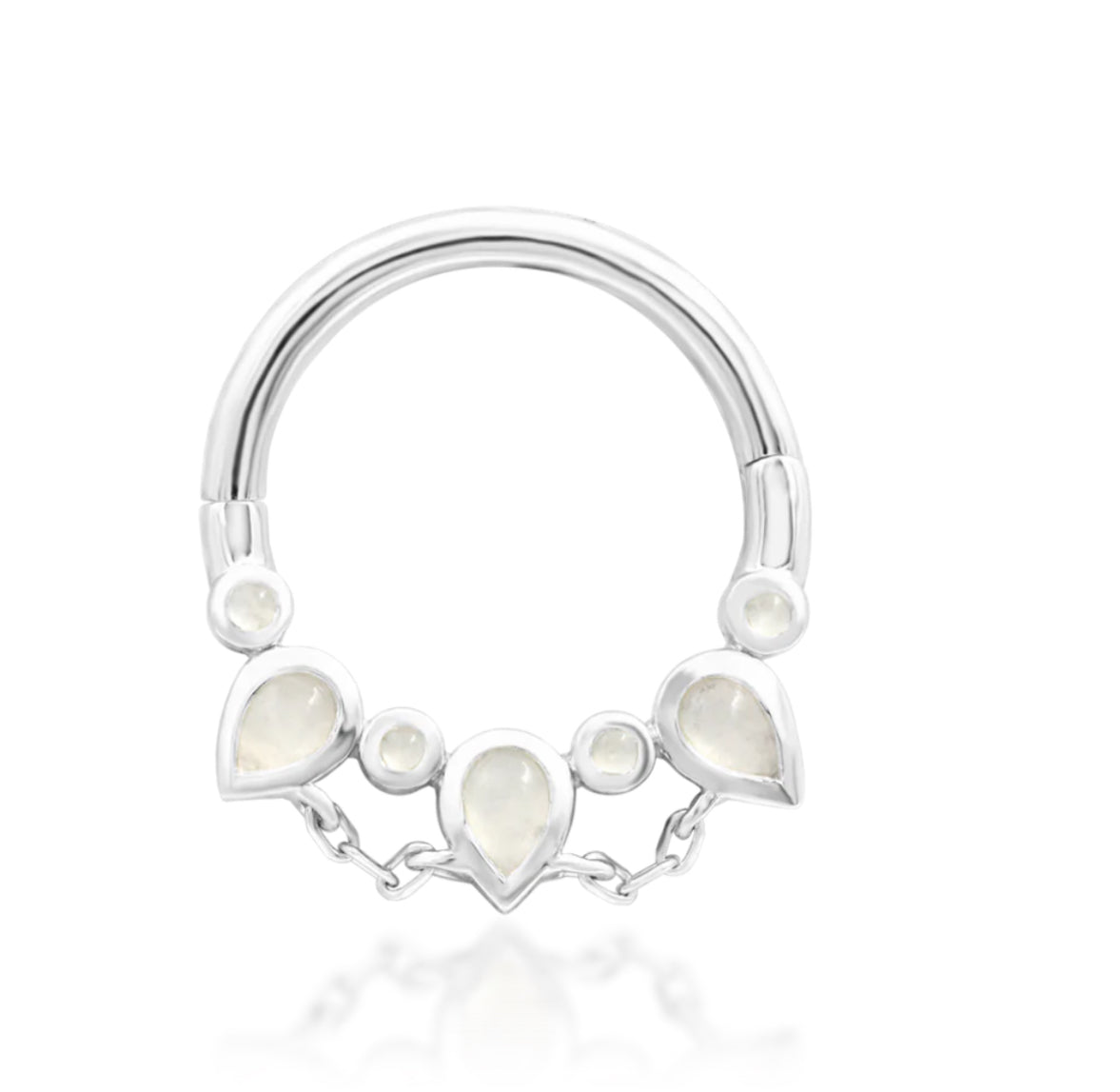 Junipurr Jewellery Catalina 14kt Gold Moonstone Segment Ring Septum Earring