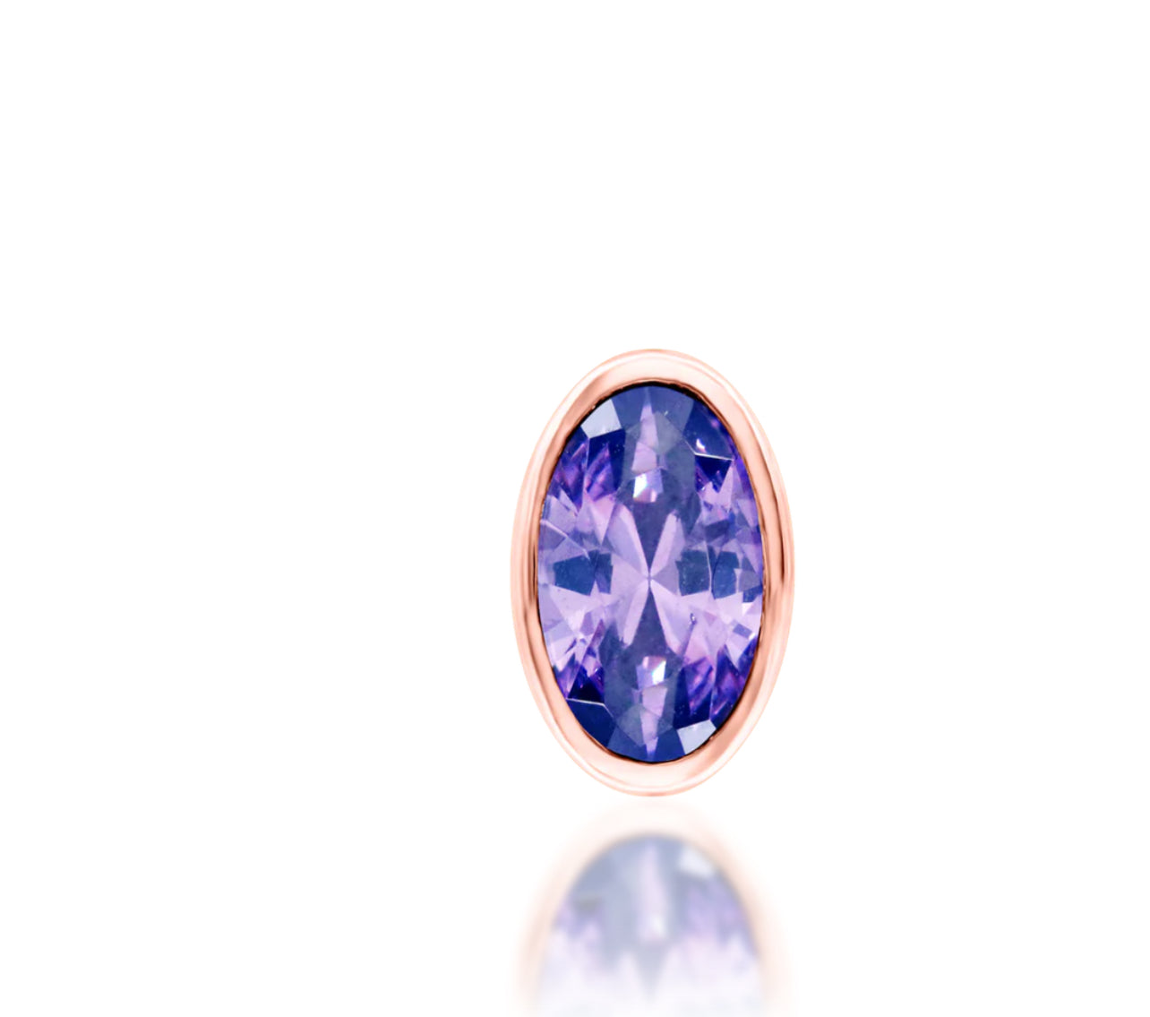 Junipurr Jewellery Dial Amethyst Bezel February Birthstone lobe Threadless Earring