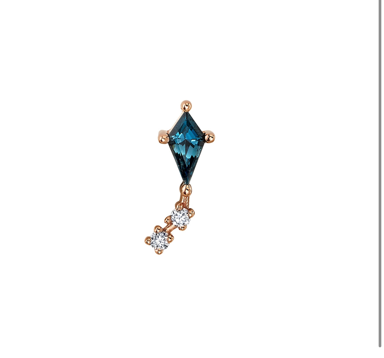 Design Your Own BVLA – Pick Your Setting & Gemstones - Aloft Diamond & Topaz 14kt Gold Attachment Helix Earring