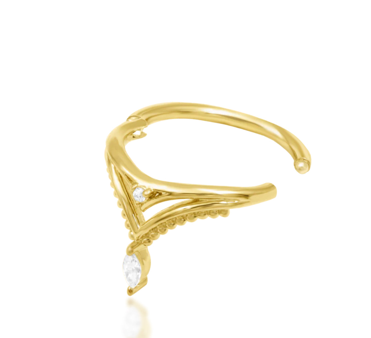 Junipurr Jewellery Reina 14kt Gold CZ Conch Hinge Ring