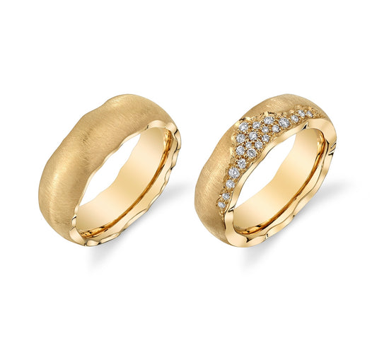 BVLA Design Your Own – Laura & Josh Diamond Wedding Band | His & Hers Custom Gold & Gemstones