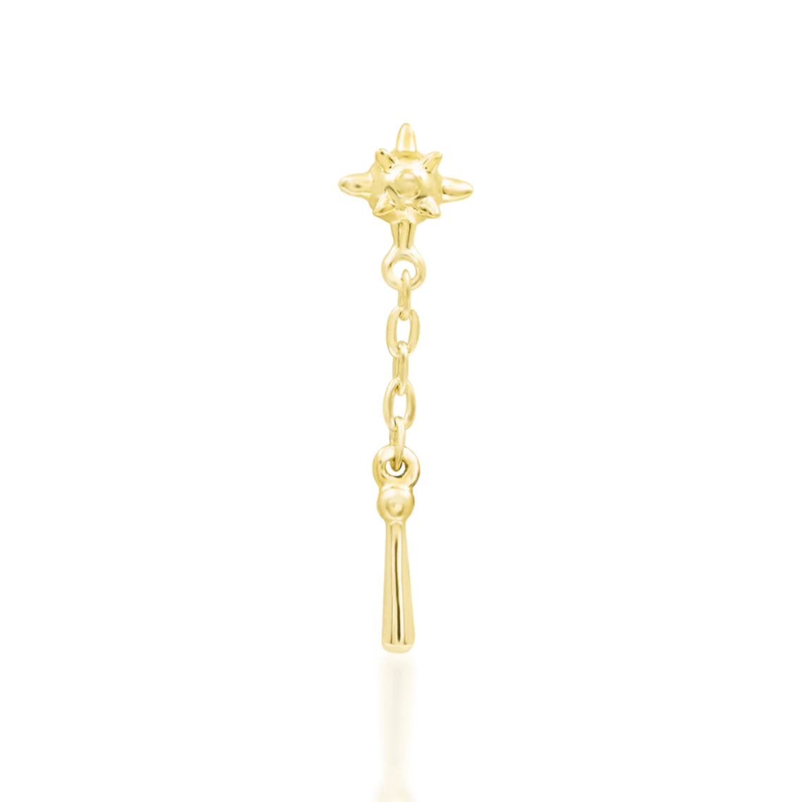 Junipurr Jewellery Flail Gold Helix Lobe Chain Charm Dangle Earring