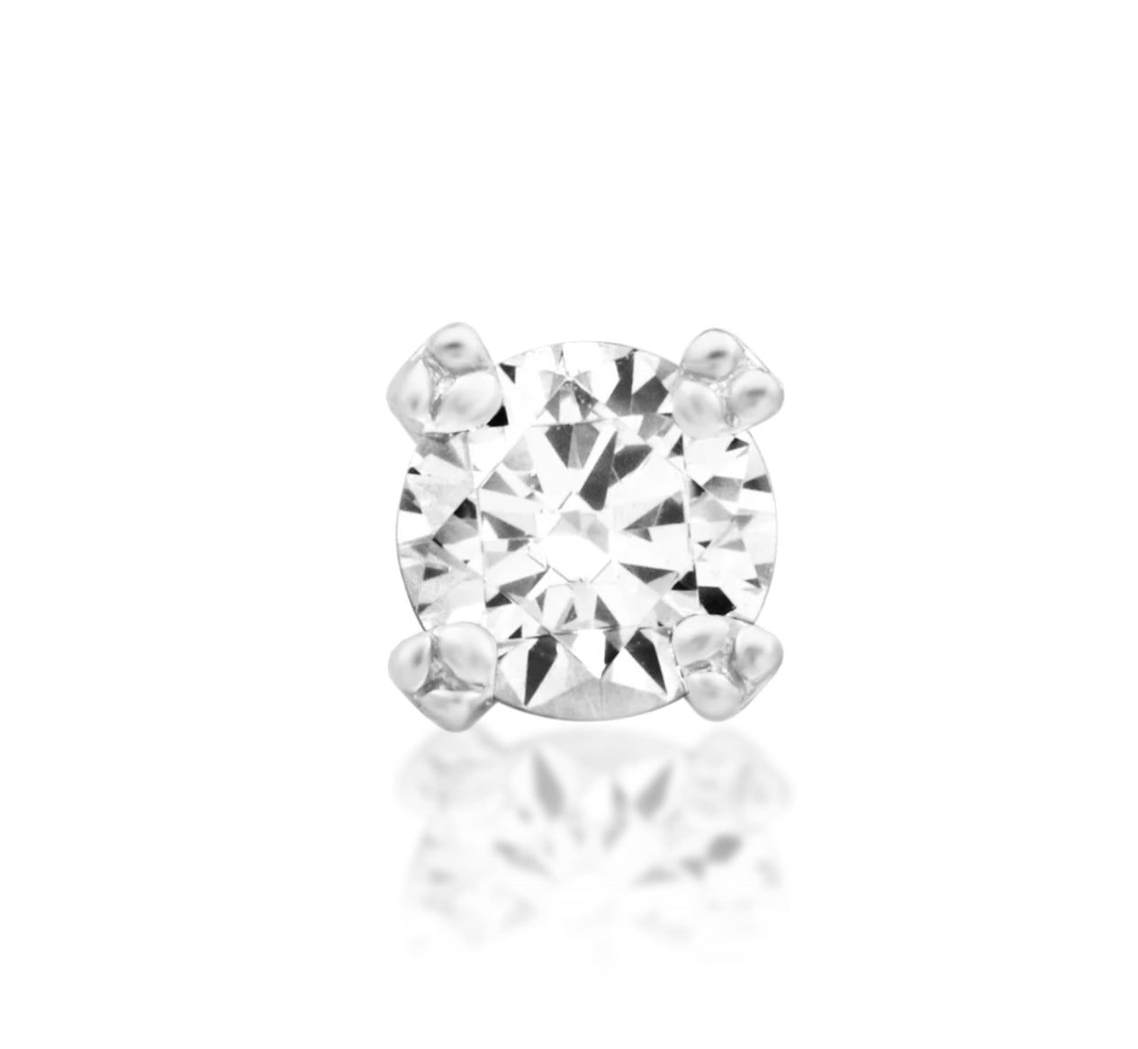 Junipurr Jewellery Tribead Prong 14kt Gold CZ Threadless Attachment Lobe Earring