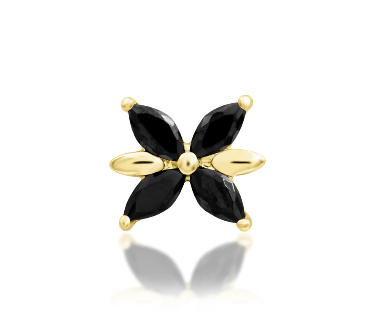 Junipurr Jewellery Lilliana - Black CZ Threadless Attachment Helix Attachment