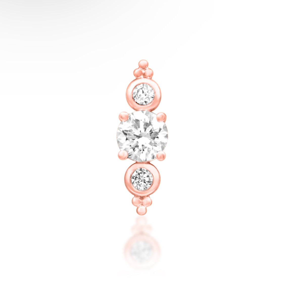 Junipurr Jewellery Elated 14kt Gold Diamond Threadless Attachment April Birthstone Helix Earring