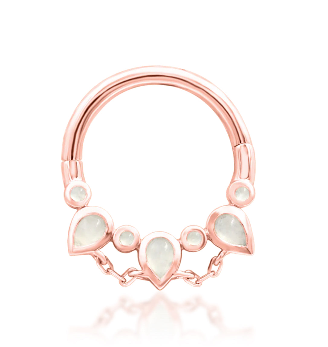 Junipurr Jewellery Catalina 14kt Gold Moonstone Segment Ring Septum Earring