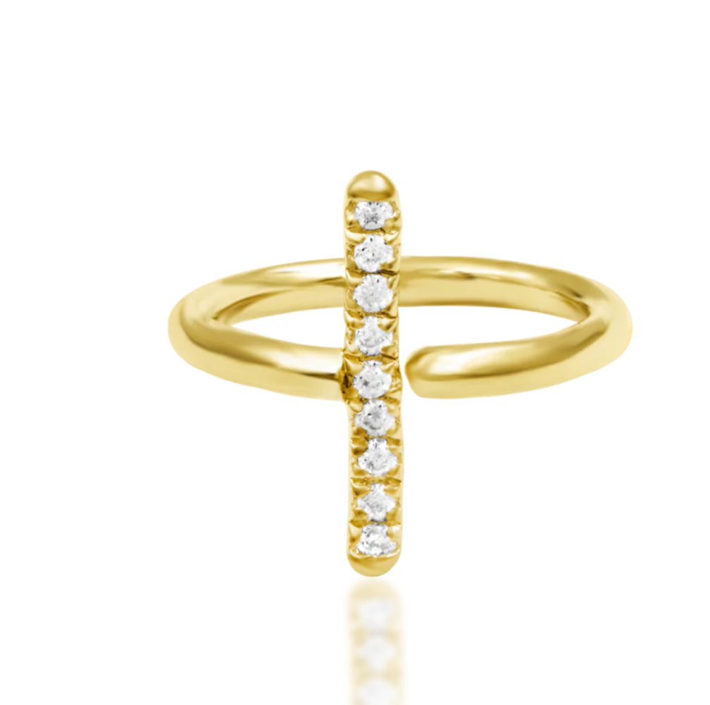 Junipurr Jewellery Xaven 14kt Gold CZ Helix Ring