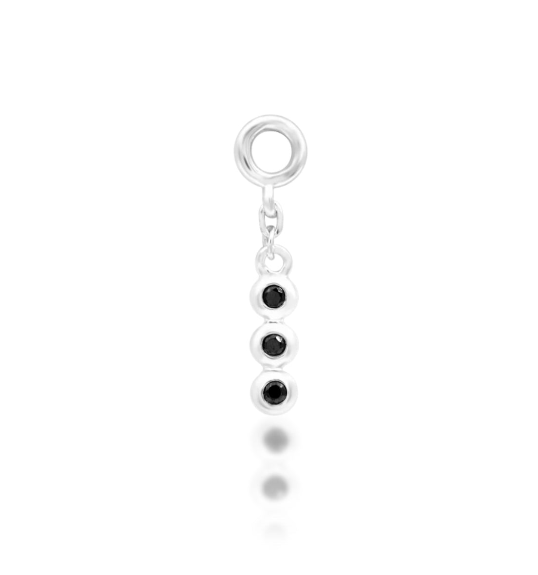 Junipurr Jewellery Cohen 14kt Gold Chain Charm Black CZ Dangle lobe Earring